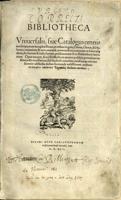 Konrāda Gesnera darba “Universālā bibliotēka” (1545) titullapa.