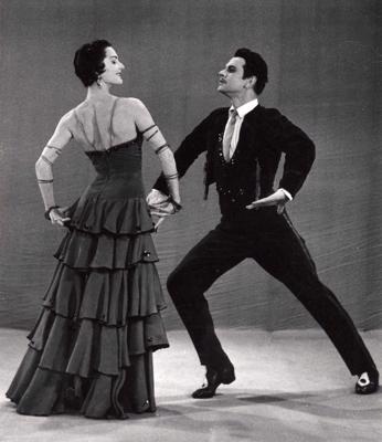 Janīna Pankrate un Aleksandrs Lembergs Morisa Ravela baletā "Bolero", 1958. gads.