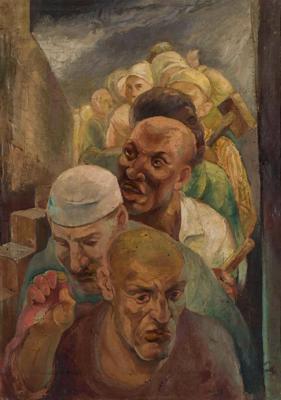 Jēkabs Strazdiņš. "Cietumnieki". 1932. gads. Audekls, eļļa. 106 x 75 cm.