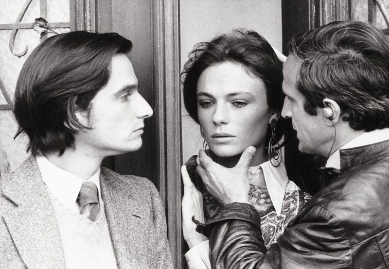 No labās: Fransuā Trifo, Žaklīna Bisē (Jacqueline Bisset) un Žans Pjērs Leo (Jean-Pierre Léaud) filmā "Amerikāņu nakts", 1973. gads.