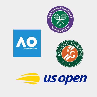 Četru nozīmīgāko Grand Slam tenisa turnīru – Australian Open, French Open, Vimbldonas un US Open, logo.