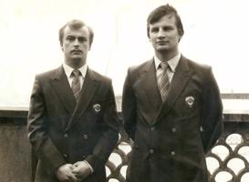 Einārs Veikša un Juris Eisaks. 1982. gads.
