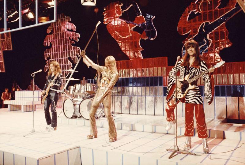 The Sweet BBC televīzijas pārraidē Top of the Pops. Lielbritānija, 12.1973.