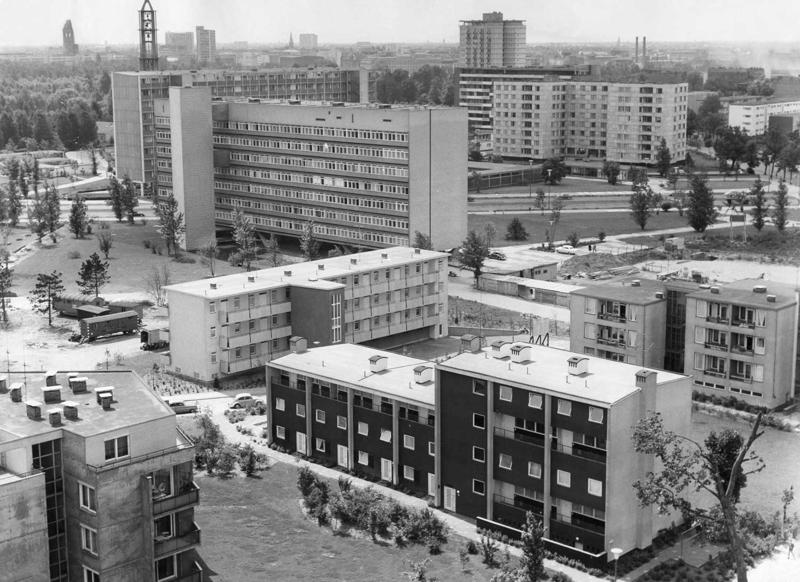 Interbau mājokļi Hanzas kvartālā Berlīnē. Vācija, 1961. gads.