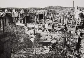 Izpostītā Turku pēc padomju aviācijas bombardēšanas Turpinājumkara sākumā. 07.1941.