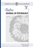 Baltic Journal of Psychology, vol. 17, 2016, Department of Psychology, University of Latvia.