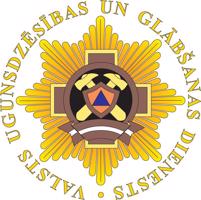 Valsts ugunsdzēsības un glābšanas dienesta logotips.