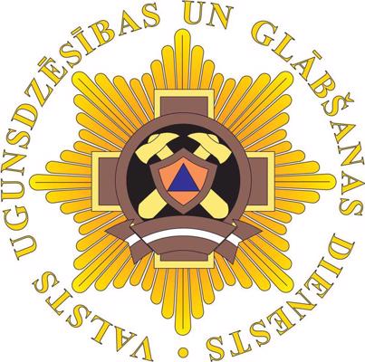Valsts ugunsdzēsības un glābšanas dienesta logotips.