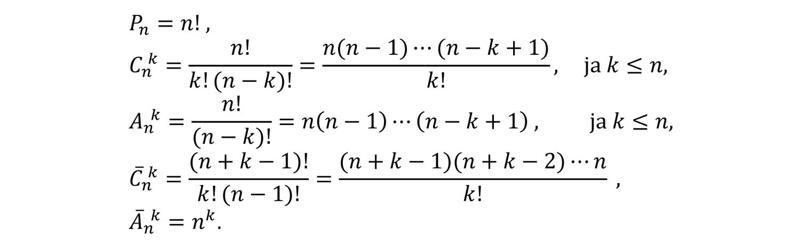 Pamatskaitļu aprēķināšanas formulas.