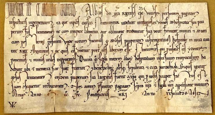 Bīskapa Alberta raksts par Sv. Jura hospitāļa dib. Rīgā. 1220. gads.