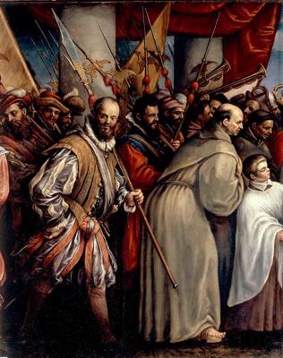 Pāvesta Aleksandra III tikšanās ar dodžu Sebastiāno Ziani Basano (Sebastiano Ziani Bassano), Frančesko (Francesco, 1549-1592). Dodžu pils (Palazzo Ducale), Venēcija.