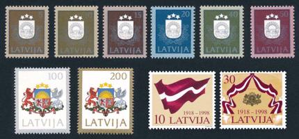Mūsdienu Latvijas pastmarkas.