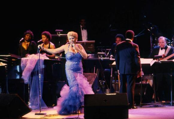 Arita Frenklina koncertā Beverlijas teātrī. Beverlihilsa, ASV, 1983. gads.