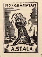 Artura Štāla ekslibris izdevumā “Ilustrēts Žurnāls” Nr. 48, 28.11.1924. Vasīlija Masjutina kokgriezums, 1920. gads.