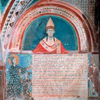 Inocents III. Freska, ap 1219. gadu, San Benedetto (Sacro Speco) benediktiešu ordeņa klosterī. Subiako, Itālija.