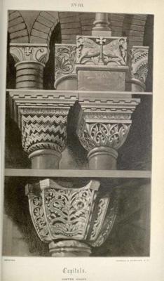 Džona Raskina arhitektūras detaļu zīmējums izdevuma "Venēcijas akmeņi" pirmajā sējumā. Ņujorka: John Wilay &amp; Sons, 1880. gads.