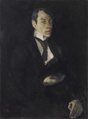 Jēkabs Kazaks. "Pašportrets melnā". 1916. gads. Audekls, eļļa. 87,5 x 65 cm.