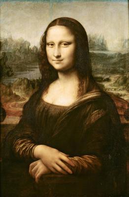 Leonardo da Vinči 16. gs. sākumā gleznotā "Džokonda (Mona Liza)", Luvras muzejs, Parīze, 2014. gads.