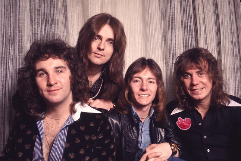 Grupa Smokie. Terijs Atlijs, Pīts Spensers, Kriss Normens un Alans Silsons. 1976. gads.