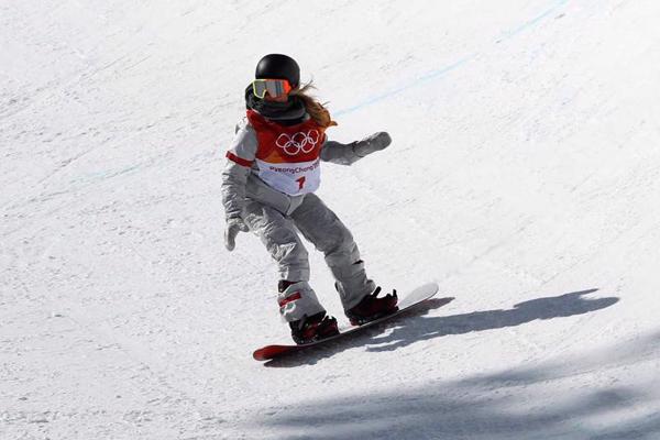 Olimpiskā čempione snovbordā Hloja Kima (Chloe Kim) no ASV ziemas olimpiskajās spēlēs Phjončhanā. Dienvidkoreja, 13.02.2018.