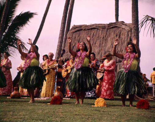Rituālu deja hula. Havaju salas, 20. gs. 60./70. gadi.