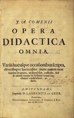Jana Amosa Komenska darba “Lielā didaktika” titullapa. 1657. gads.