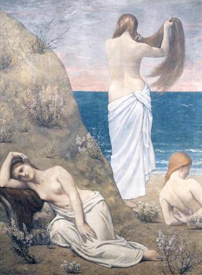 Pjērs Pivī de Šavāns. "Meitenes jūras krastā". 1879. gads.