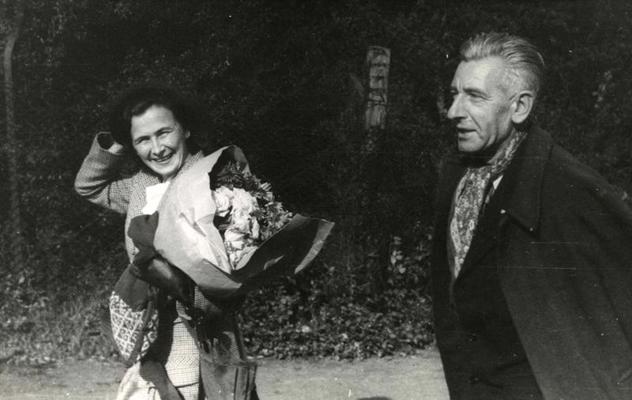Mārtiņš un Elza Zīverti atceļā no Eslingenas uz Stokholmu. Blomberga, 1949. gads.