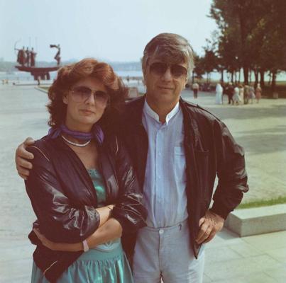 Raimonds Pauls ar sievu Lanu. Kijiva, 20. gs. 80. gadi.