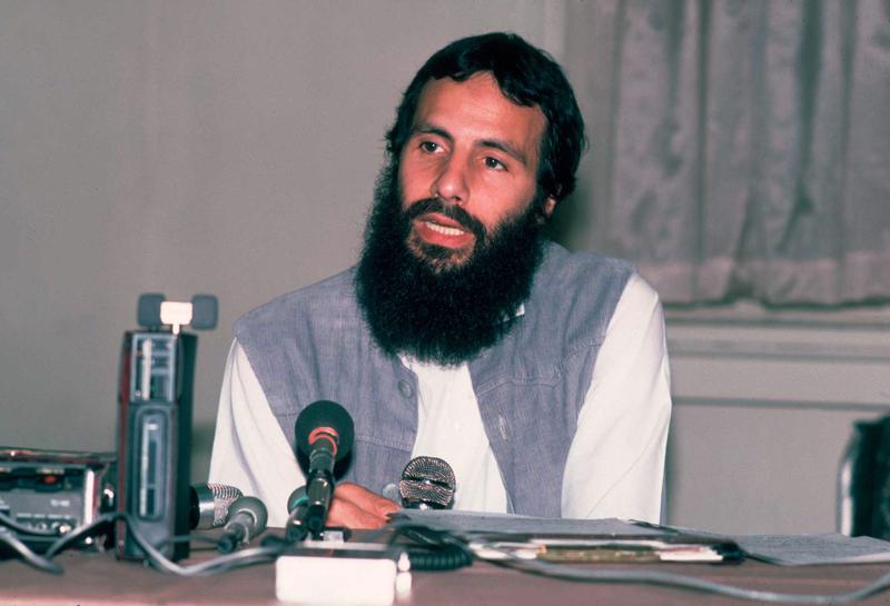 Jusufs Islāms (Kets Stīvenss) preses konferencē. Ilinoisa, 30.07.1984.