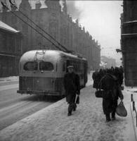 Trolejbuss Brīvības ielā. Rīga, 1957. gads.