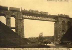 Igaunijas armijas bruņotais vilciens uz Raunas upes tilta. 1919. gads.