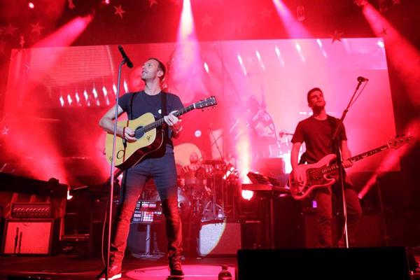 Britu poproka grupa Coldplay prezentē savu jauno albumu "Ghost Stories". Ķelne, Vācija, 25.04.2014.